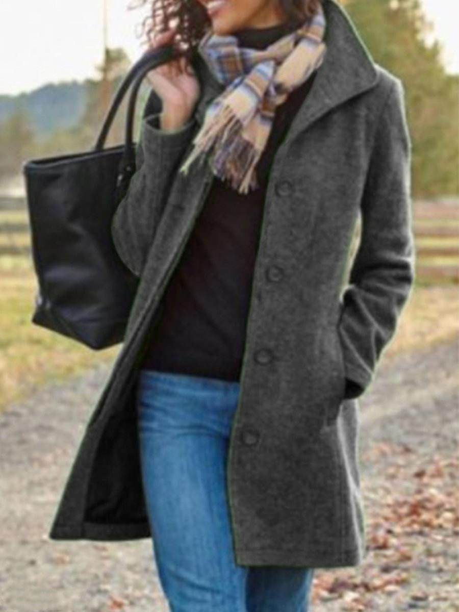 Thickened Mid-Length Woolen Coat