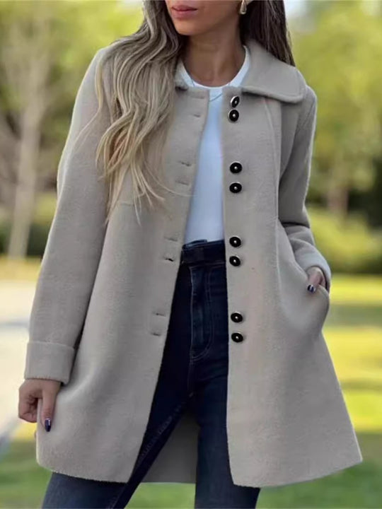 Elegant Single-breasted Wool Coat