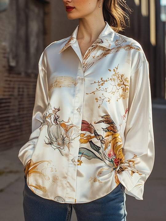 Golden Horizon Silk Blouse