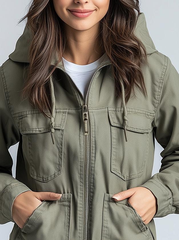 Women’s Outerdoor Zipper-up Functional Hooded Jacket