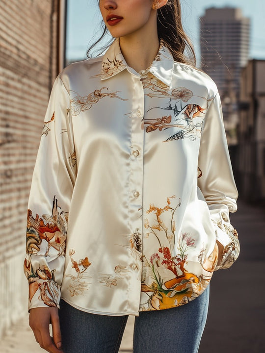 Autumn Serenity Silk Blouse