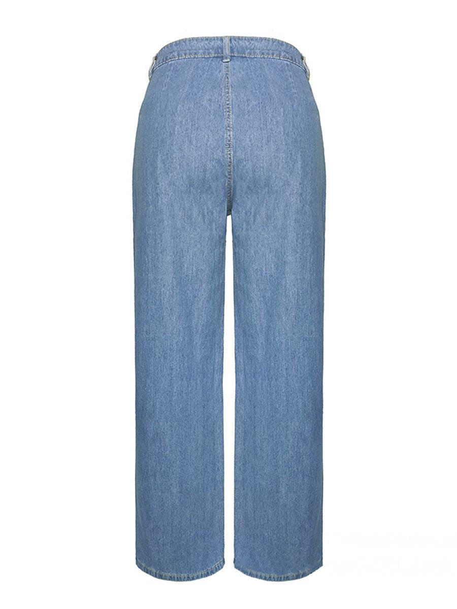 Retro High Waist Wide Leg Loose Denim Pant