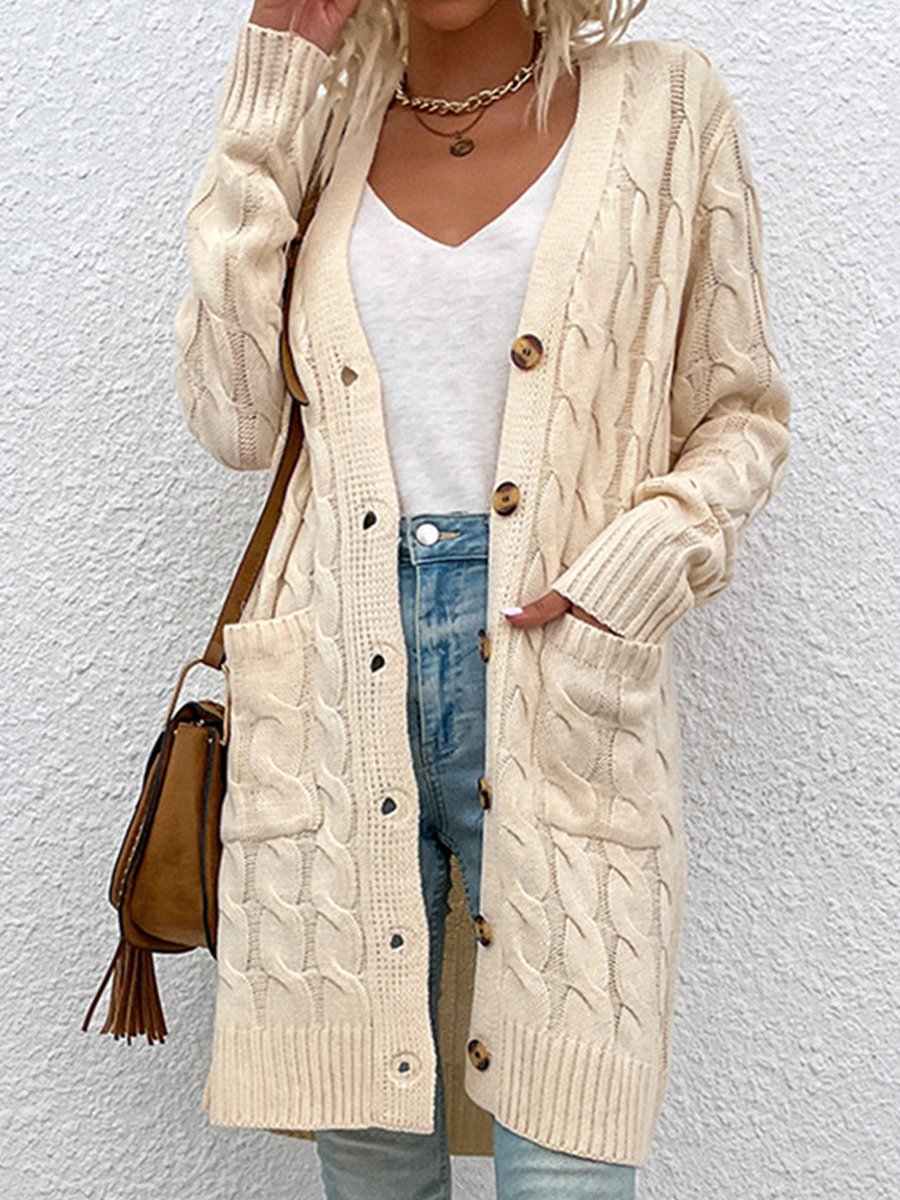 Cable Button Knit Cardigan