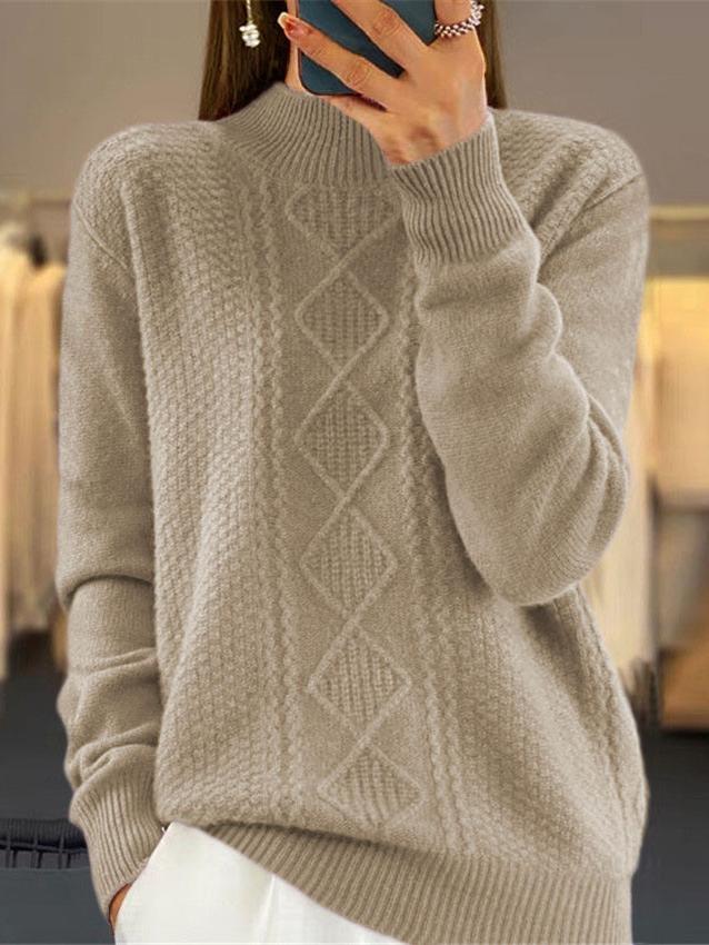 Stylish Half-high Neck Twisted Thickened Sweater