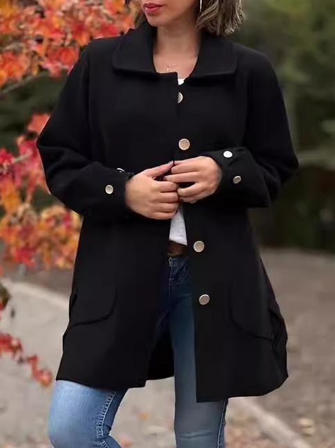 Elegant Bowknot Single-breasted Woolen Coat