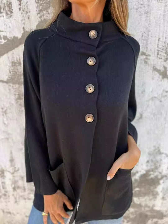 Women's Casual Single Breasted Stand Collar Jacket