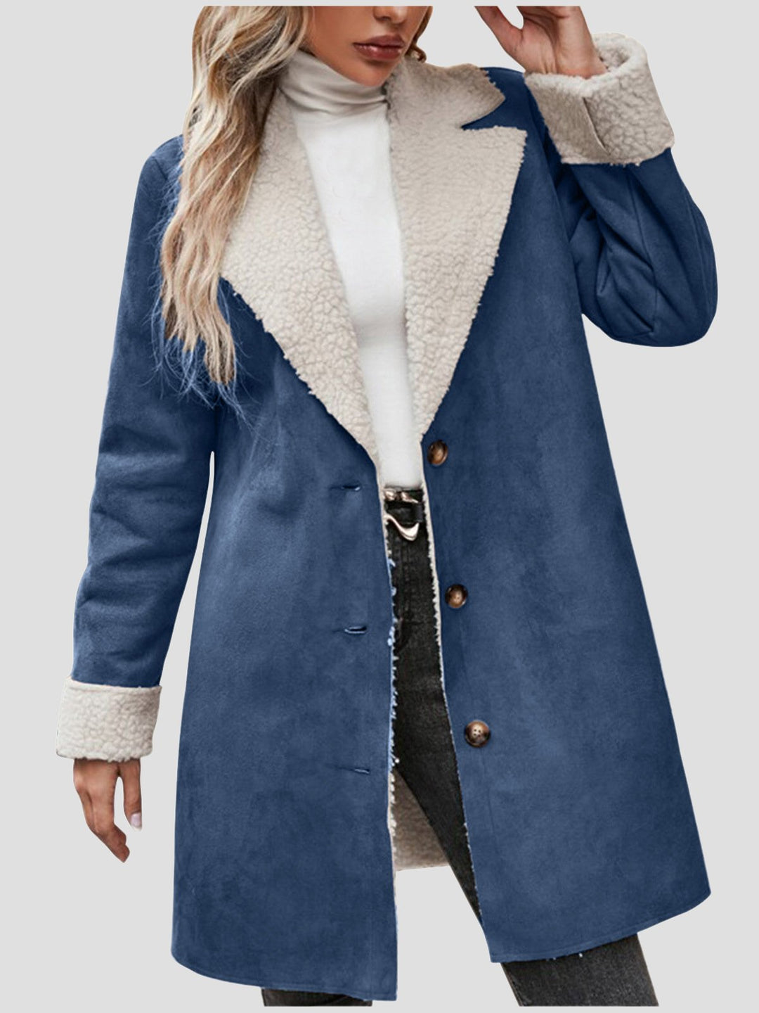 Casual Lapel Thickened Warm Fleece Lined Long Coat