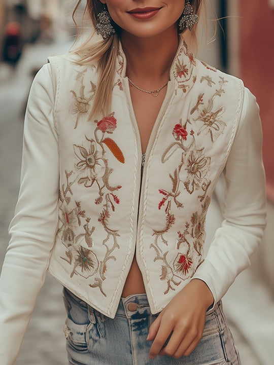 Embroidered Elegance Vintage Vest