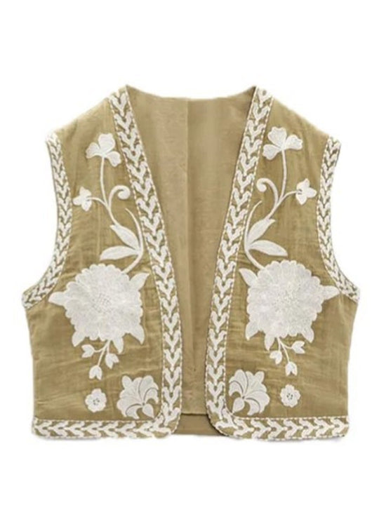 Floral Embroidered Vest